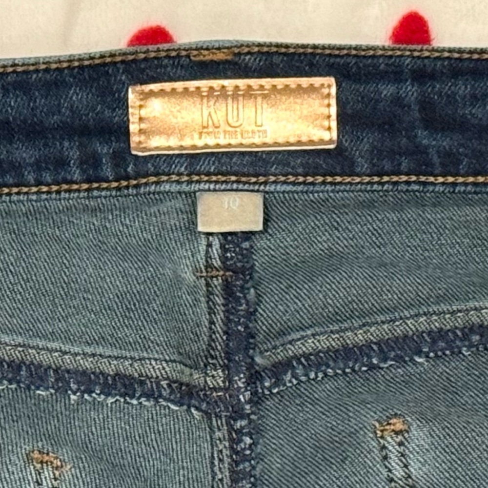 KUT from the Kloth Dark Blue High Rise “Fab Ab Ana” Flare Jeans - Picture 3 of 6